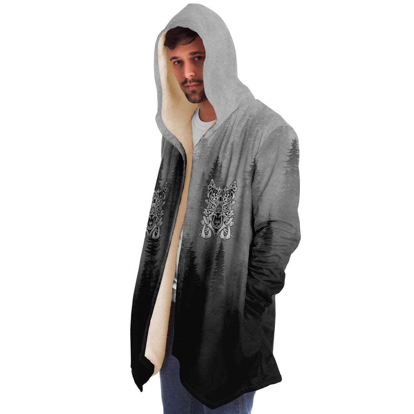 Wolf in Spruce Forest Unisex Viking Cloak