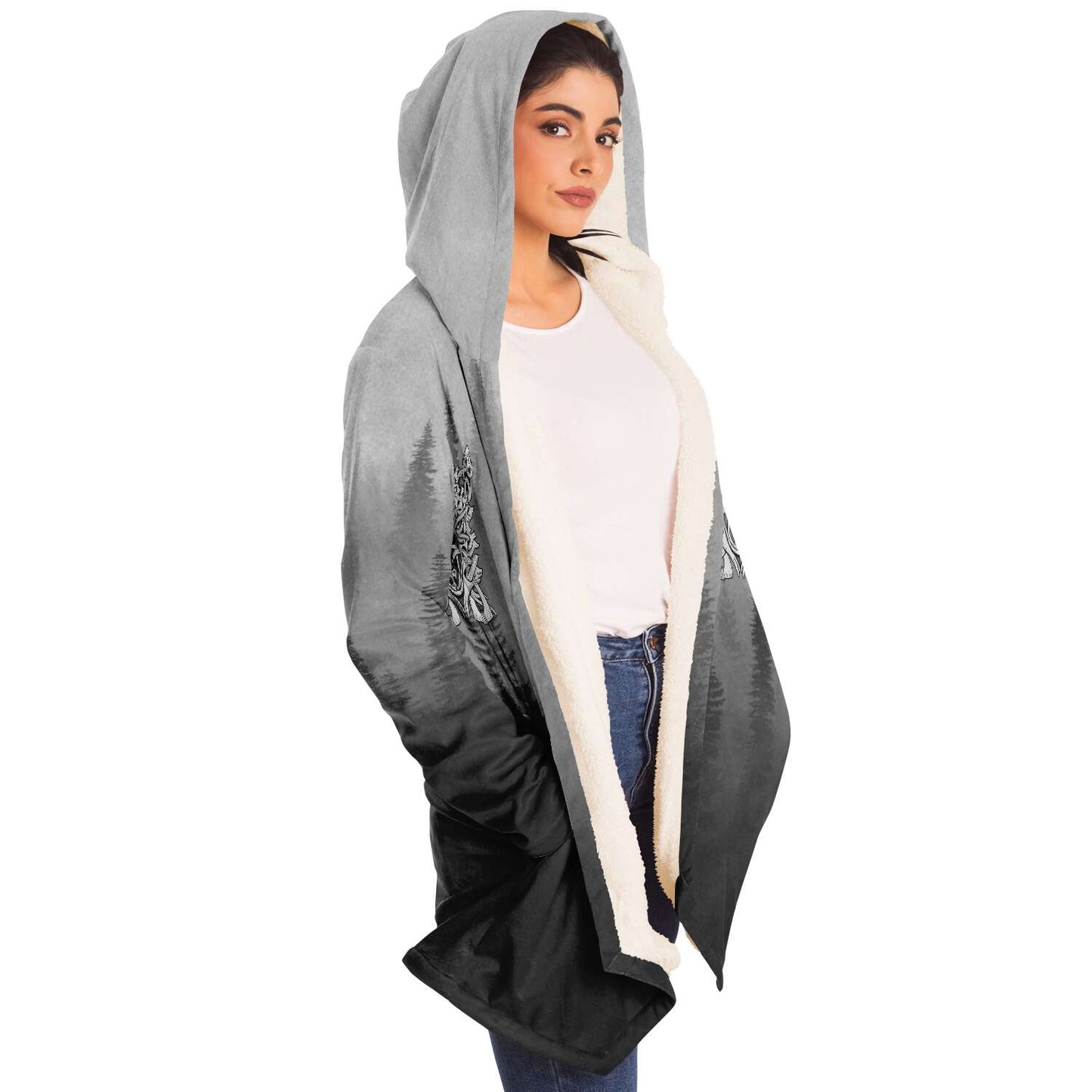 Wolf in Spruce Forest Unisex Viking Cloak