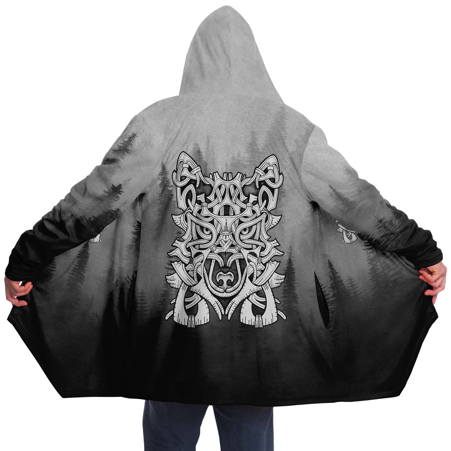 Wolf in Spruce Forest Unisex Viking Cloak