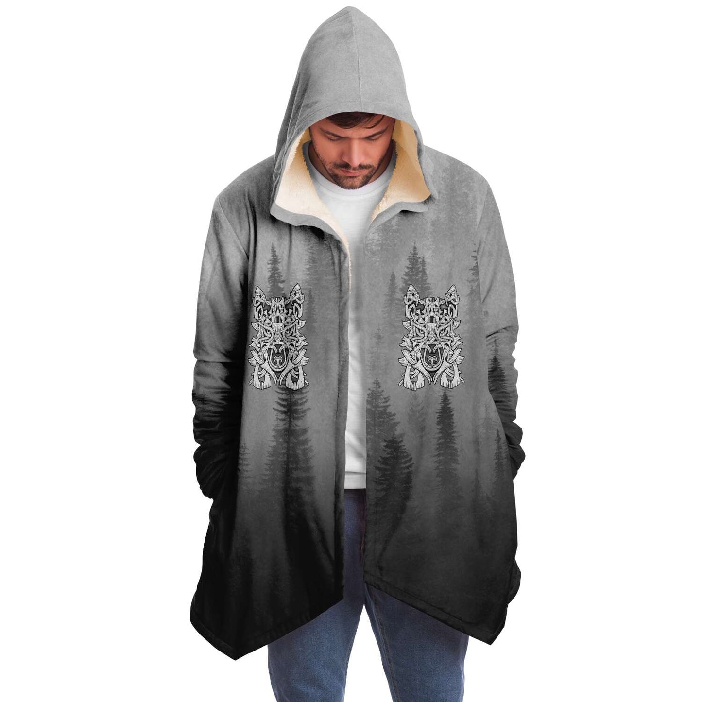 Wolf in Spruce Forest Unisex Viking Cloak