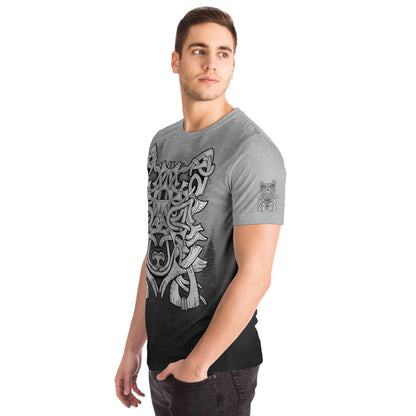 Wolf in Spruce Forest Unisex Viking T-Shirt