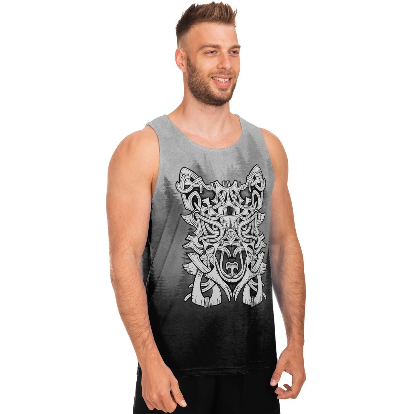 Wolf in Spruce Forest Unisex Viking Tank Top