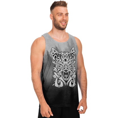 Wolf in Spruce Forest Unisex Viking Tank Top