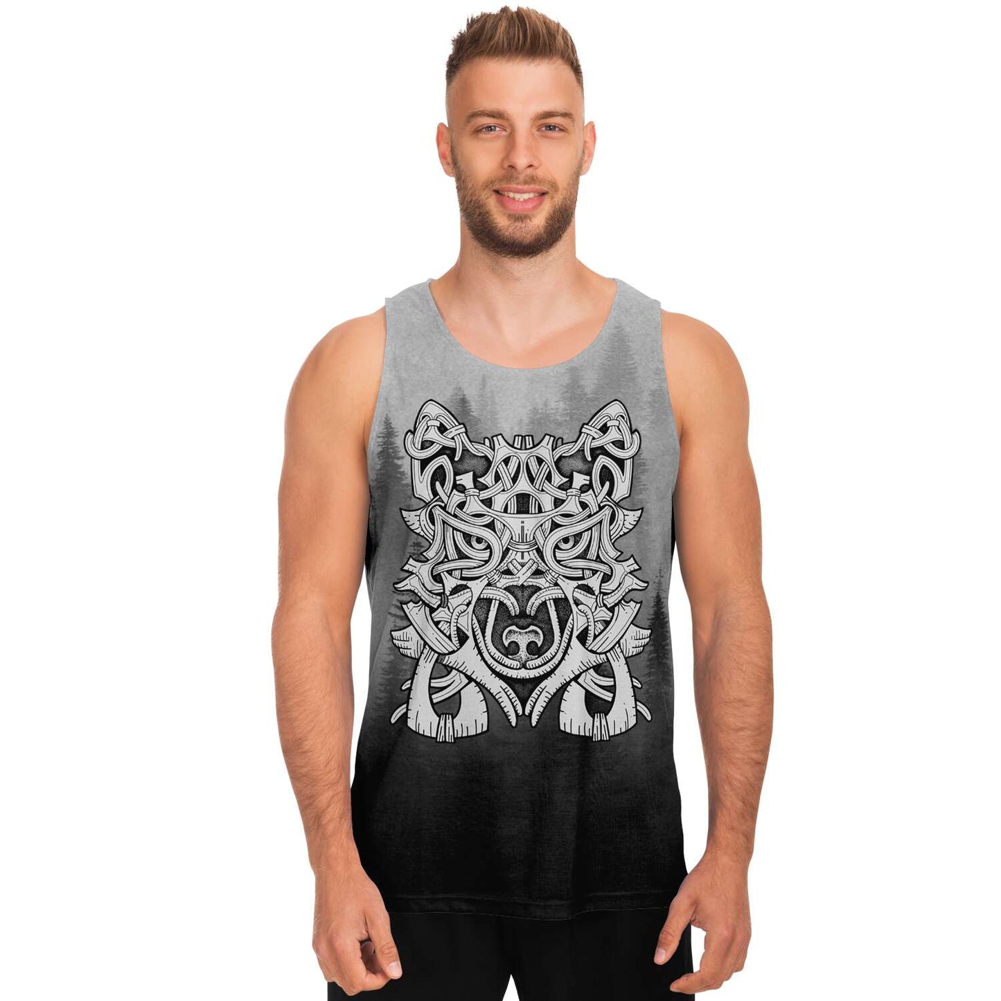 Wolf in Spruce Forest Unisex Viking Tank Top