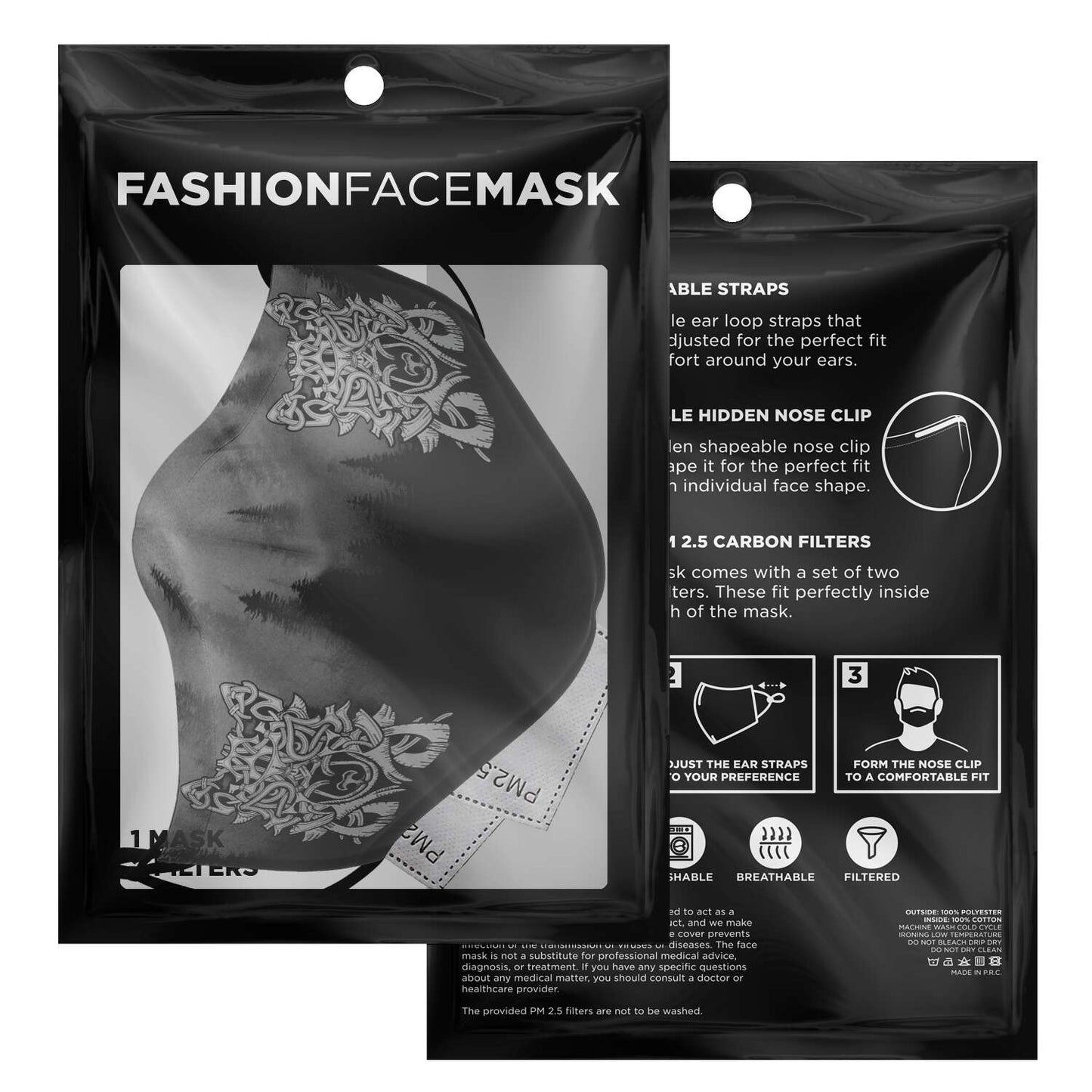 Wolf in Spruce Forest Viking Face Mask