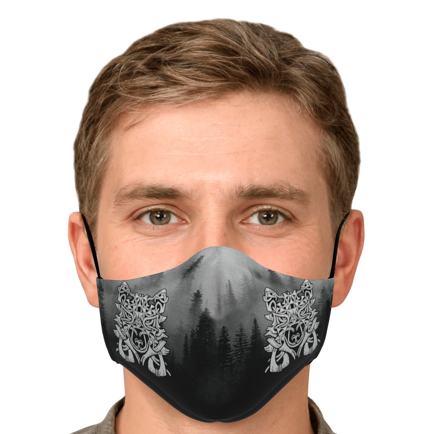 Wolf in Spruce Forest Viking Face Mask