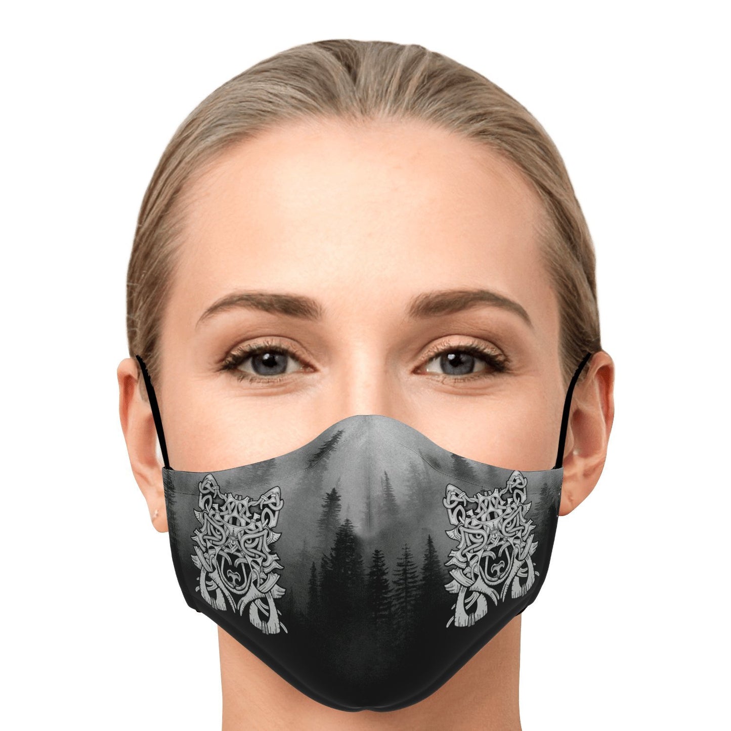 Wolf in Spruce Forest Viking Face Mask