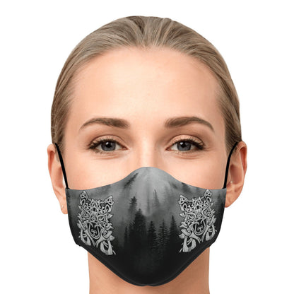 Wolf in Spruce Forest Viking Face Mask