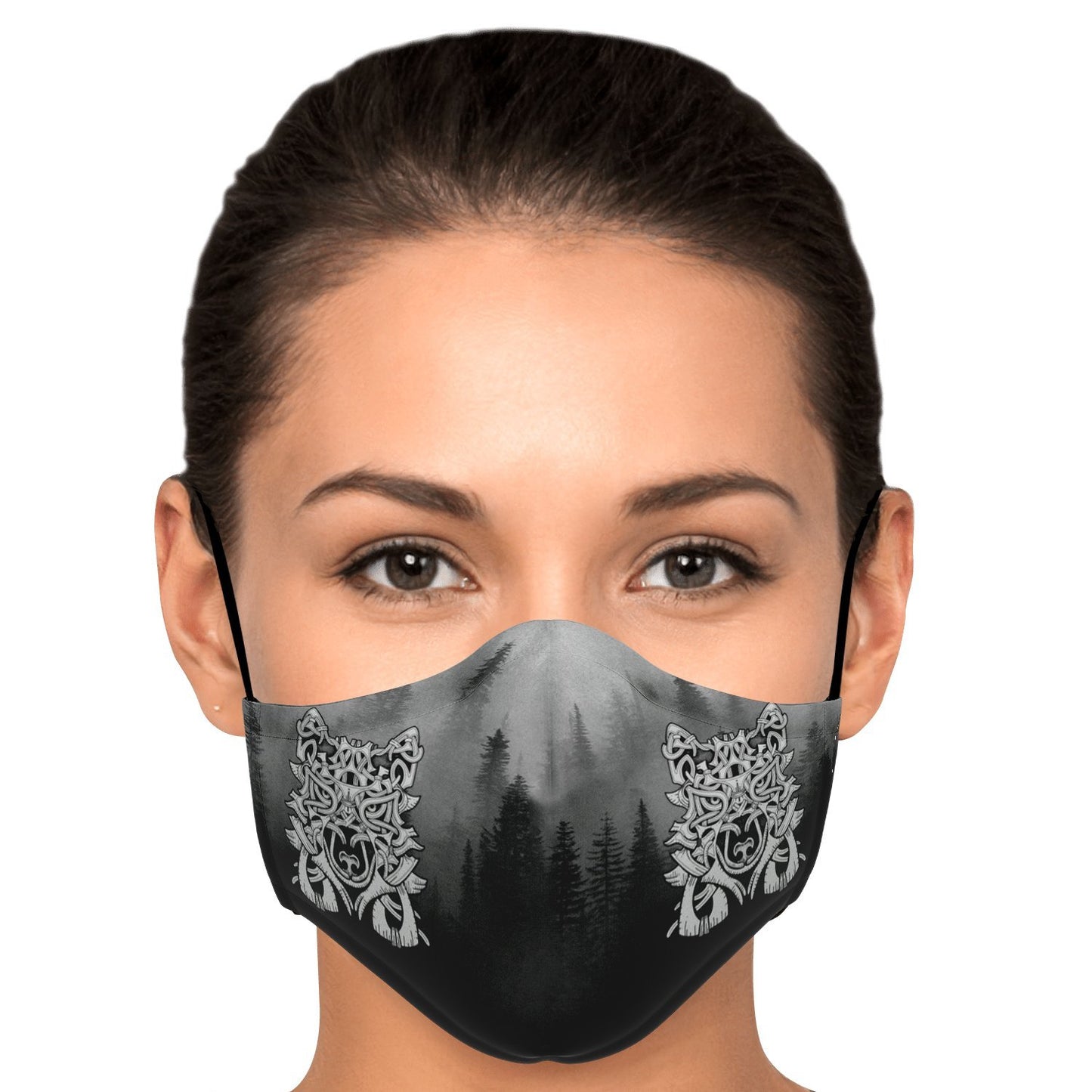 Wolf in Spruce Forest Viking Face Mask