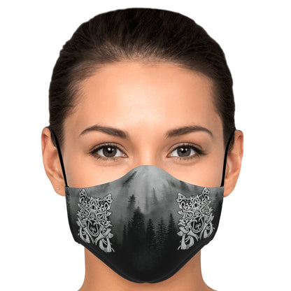 Wolf in Spruce Forest Viking Face Mask
