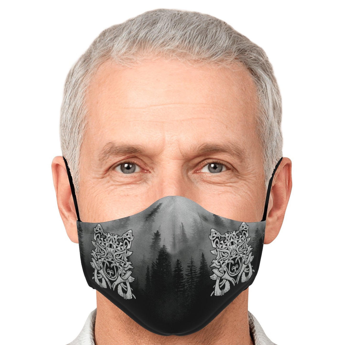 Wolf in Spruce Forest Viking Face Mask