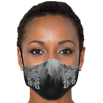 Wolf in Spruce Forest Viking Face Mask