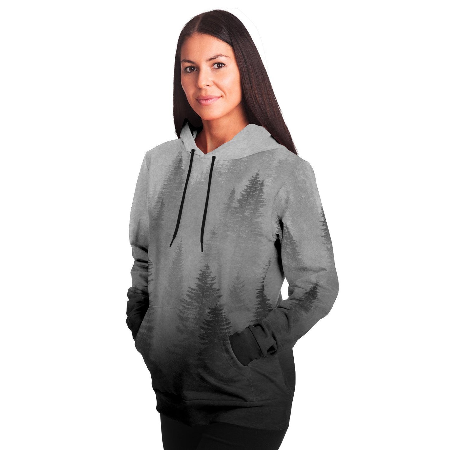 Wolf in Spruce Forest Viking Unisex Hoodie - Back