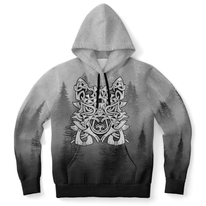 Wolf in Spruce Forest Viking Unisex Hoodie - Front