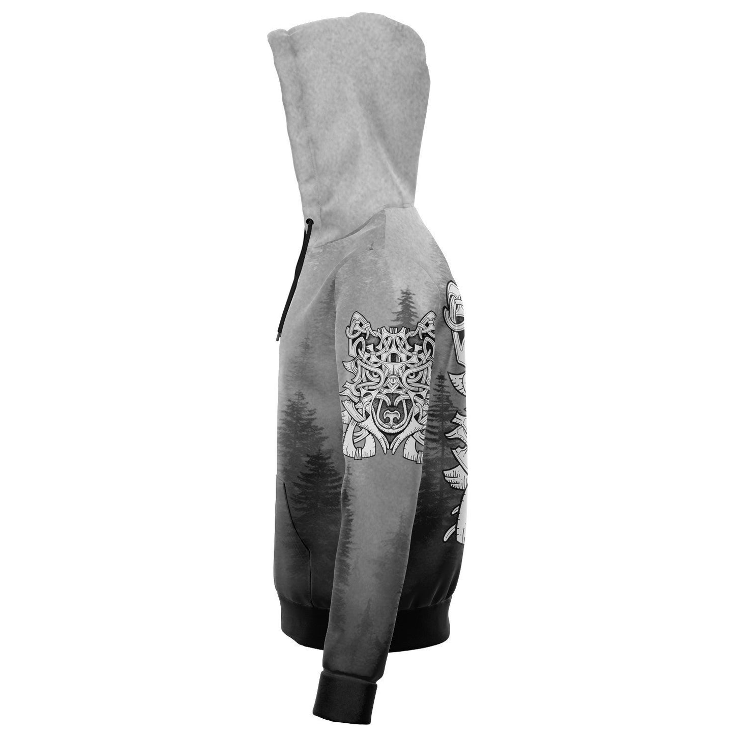 Wolf in Spruce Forest Zip-Up Hoodie