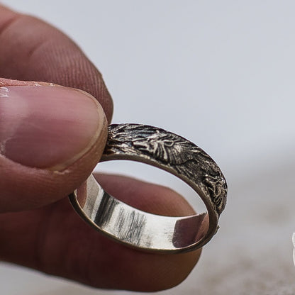 Wolf Ornament 925 Sterling Silver Norse Ring - VikingsBrand