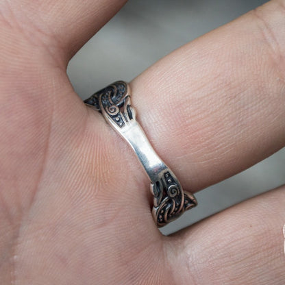 Wolf Style Helm of Awe Symbol 925 Sterling Silver Norse Ring - VikingsBrand