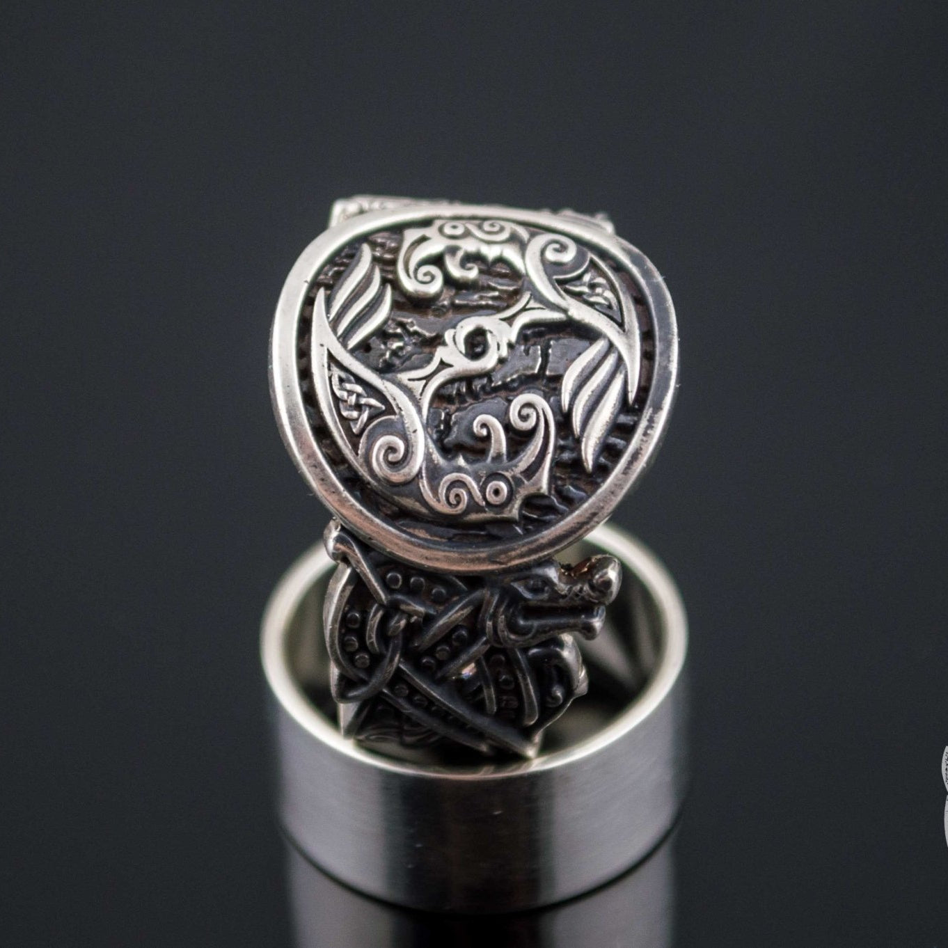 Wolf Style Odin Raven 925 Sterling Silver Viking Ring - VikingsBrand