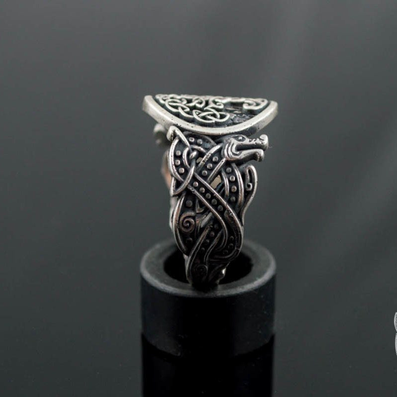 Wolf Style Yggdrasil Symbol 925 Sterling Silver Viking Ring - VikingsBrand