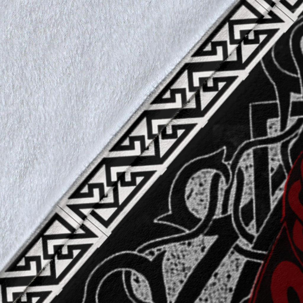 Wolf with Helm of Awe Fleece Blanket - VikingsBrand