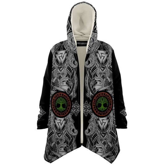 Yggdrasil and Valknut Premium Viking Cloak
