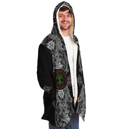 Yggdrasil and Valknut Premium Viking Cloak