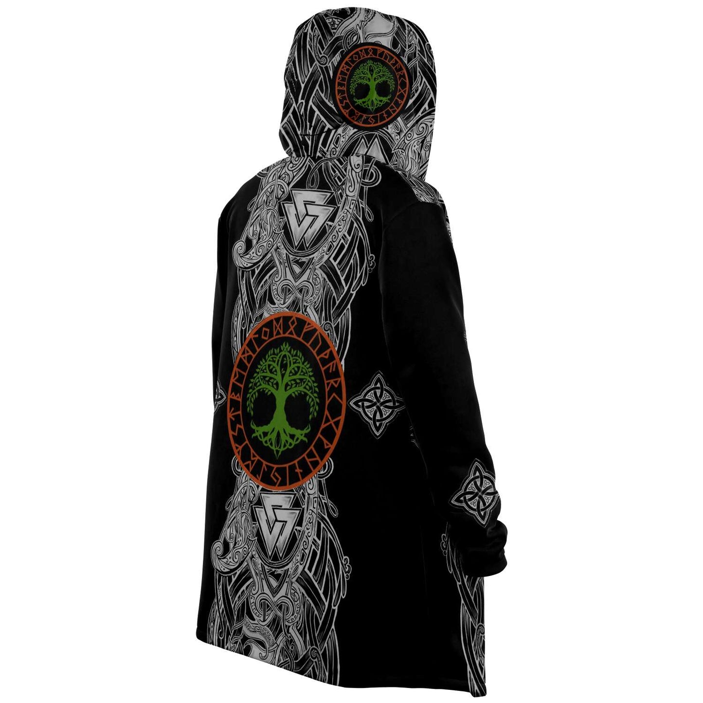 Yggdrasil and Valknut Premium Viking Cloak