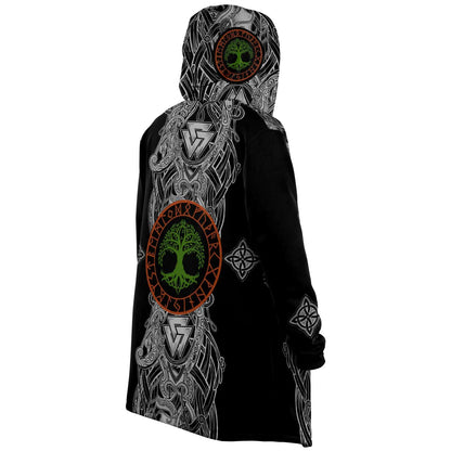 Yggdrasil and Valknut Premium Viking Cloak