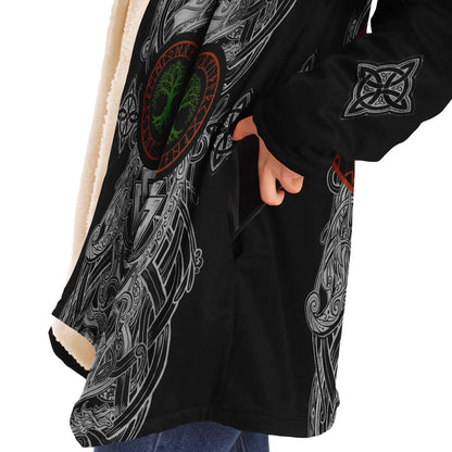 Yggdrasil and Valknut Premium Viking Cloak