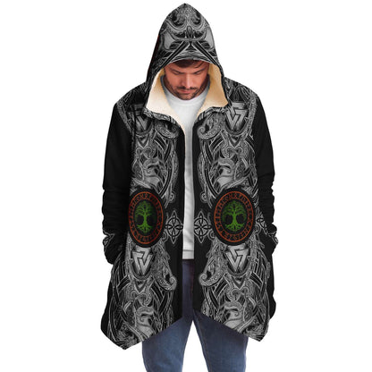 Yggdrasil and Valknut Premium Viking Cloak