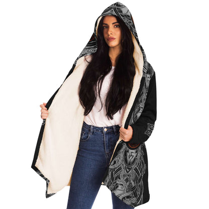 Yggdrasil and Valknut Premium Viking Cloak