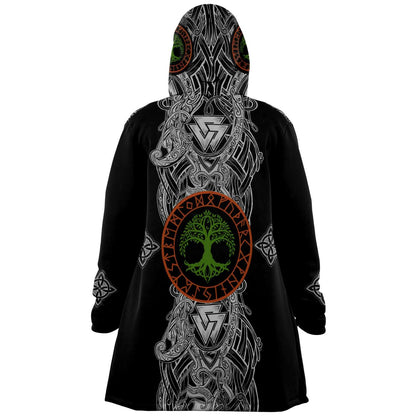 Yggdrasil and Valknut Premium Viking Cloak