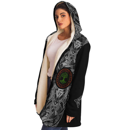 Yggdrasil and Valknut Premium Viking Cloak