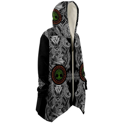 Yggdrasil and Valknut Premium Viking Cloak