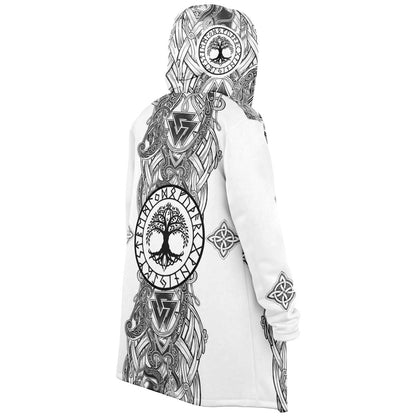 Yggdrasil and Valknut Premium Viking Cloak - White