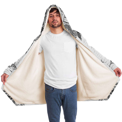 Yggdrasil and Valknut Premium Viking Cloak - White