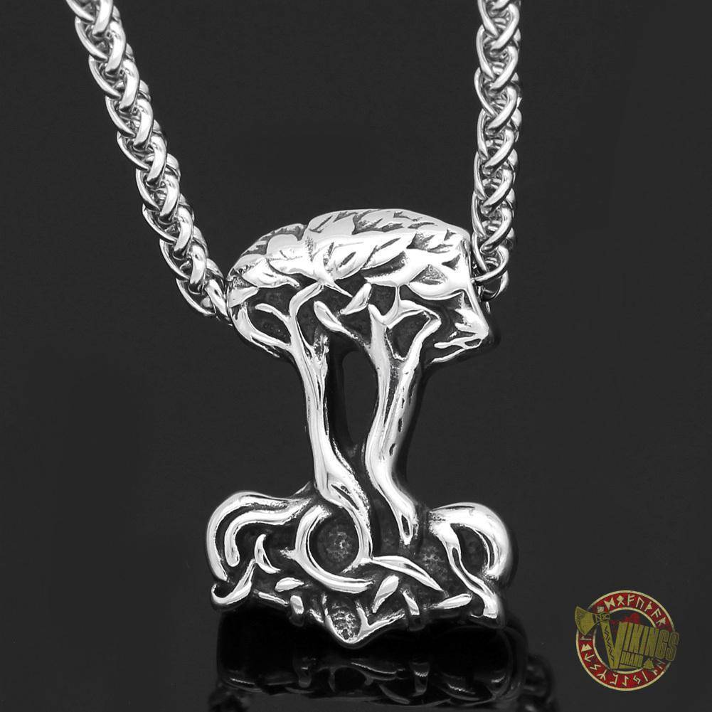Yggdrasil Stainless Steel Viking Pendant Necklace - VikingsBrand