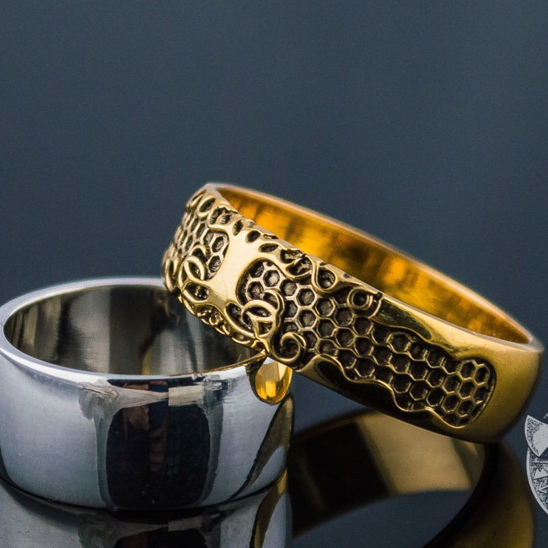 Yggdrasil symbol 14K gold Viking ring – view 4