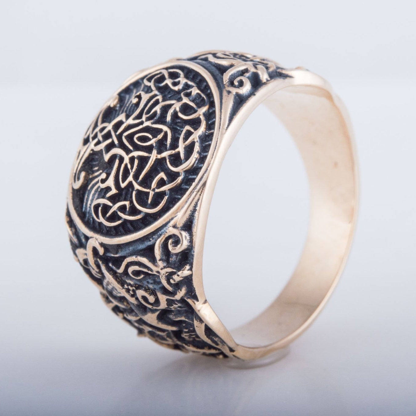 Yggdrasil Symbol with Mammen Style Bronze Viking Ring