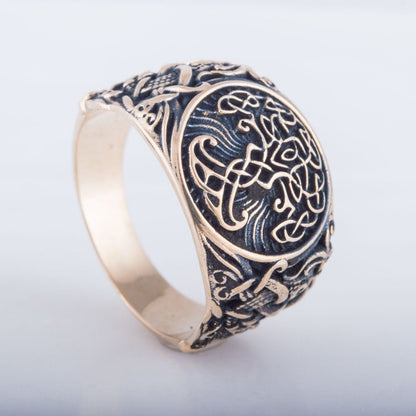 Yggdrasil Symbol with Mammen Style Bronze Viking Ring