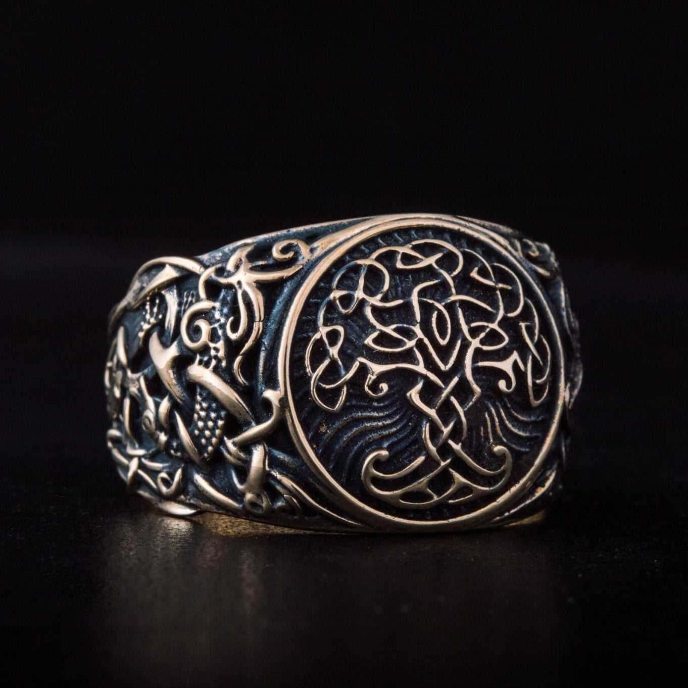 Yggdrasil Symbol with Mammen Style Bronze Viking Ring