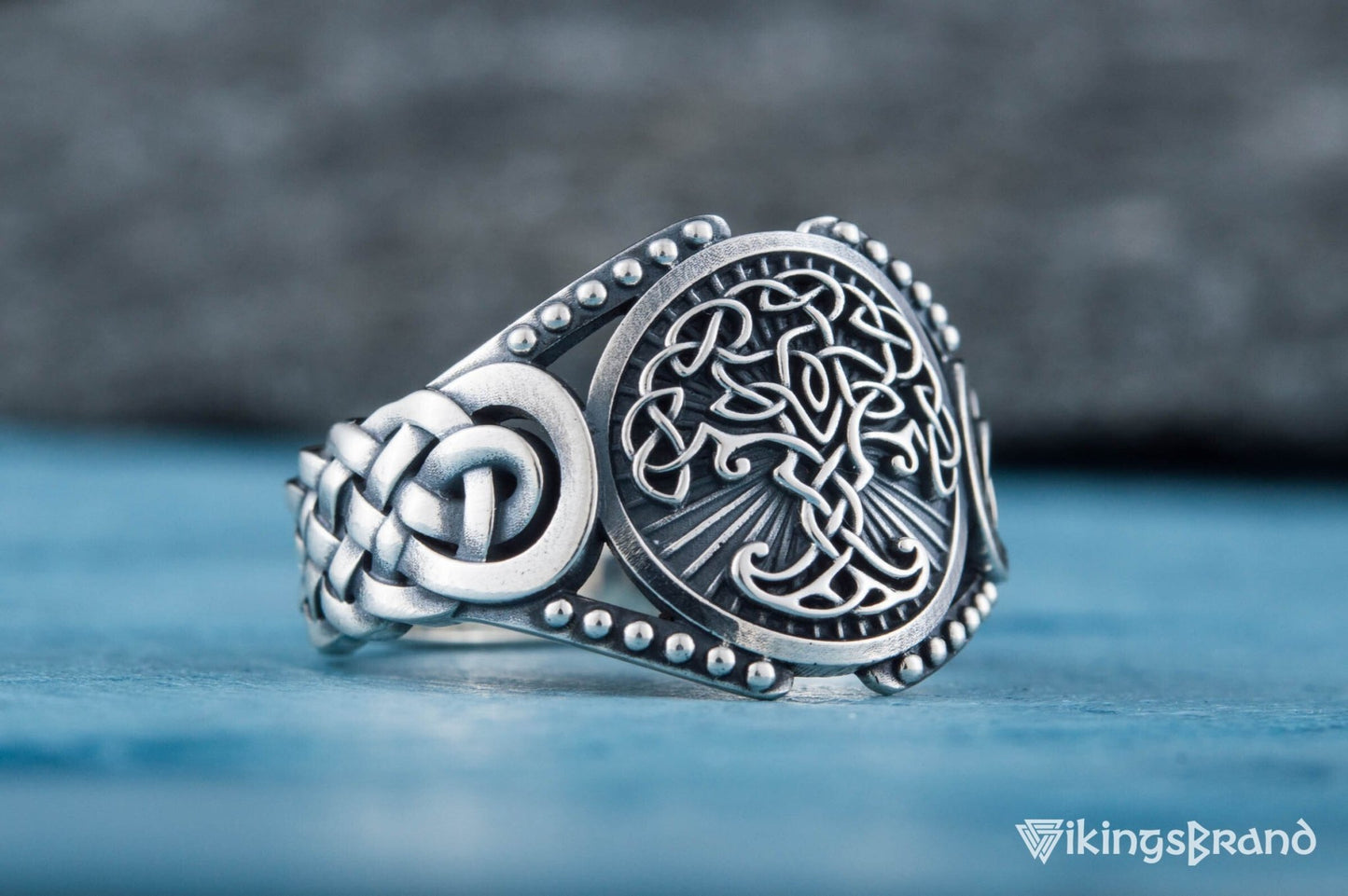 Yggdrasil Viking Symbol with Viking Ornament Sterling Silver Handmade Jewelry