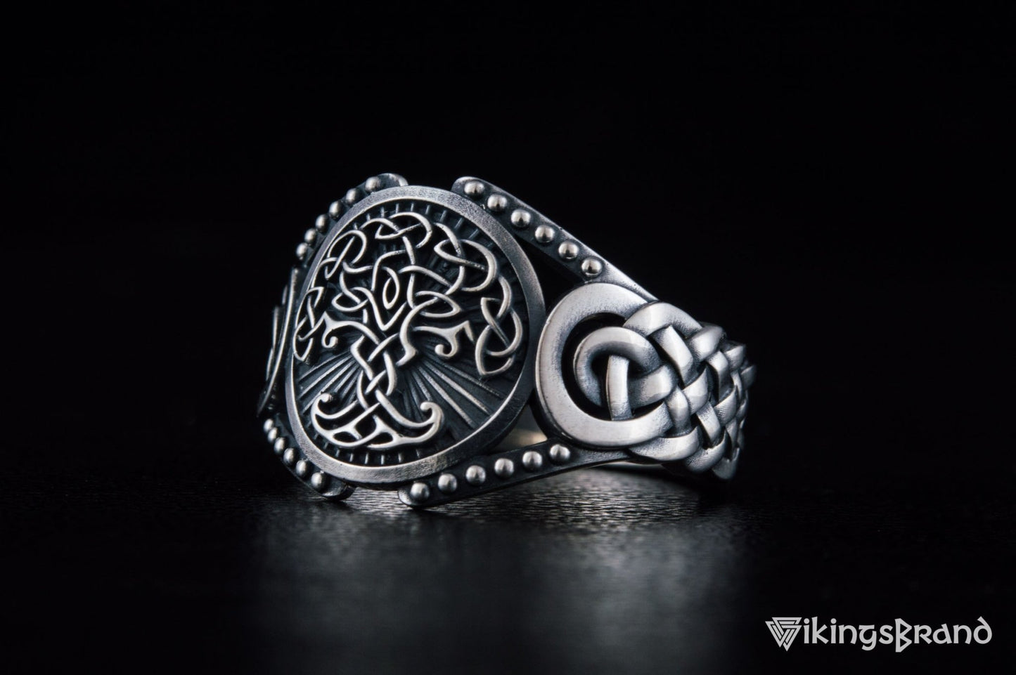 Yggdrasil Viking Symbol with Viking Ornament Sterling Silver Handmade Jewelry