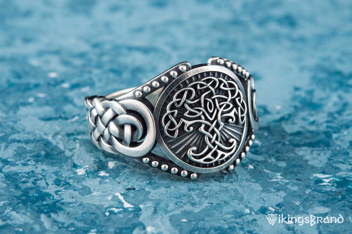 Yggdrasil Viking Symbol with Viking Ornament Sterling Silver Handmade Jewelry