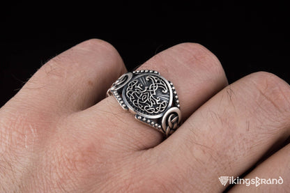 Yggdrasil Viking Symbol with Viking Ornament Sterling Silver Handmade Jewelry