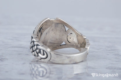 Yggdrasil Viking Symbol with Viking Ornament Sterling Silver Handmade Jewelry