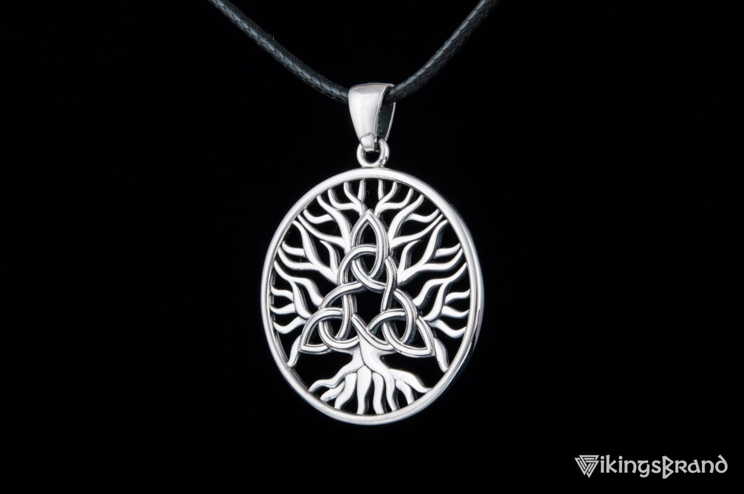 Yggdrasil with Triquetra Vikings Symbol Pendant Sterling Silver Viking Jewelry