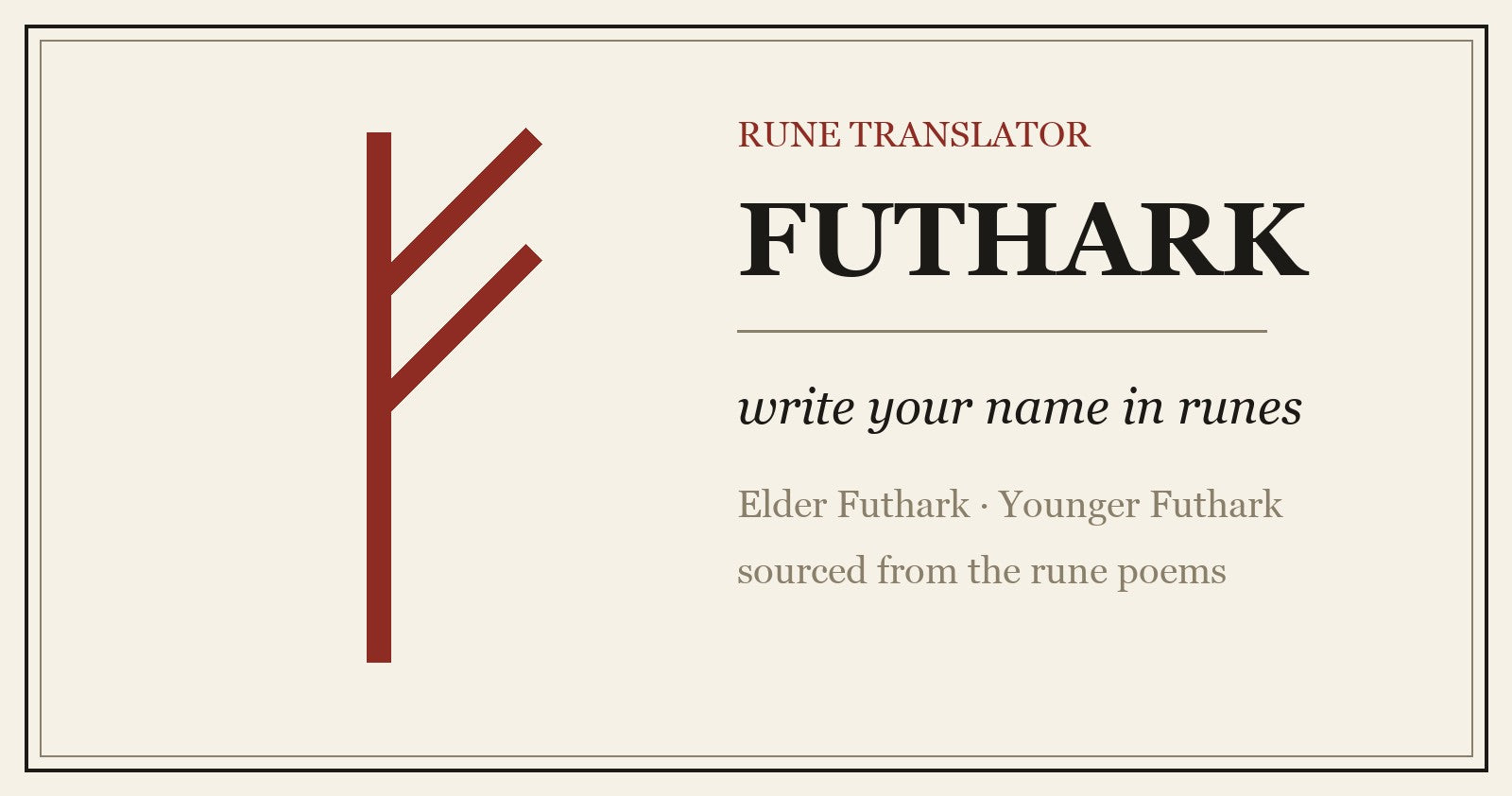 Futhark — write your name in runes, free tool